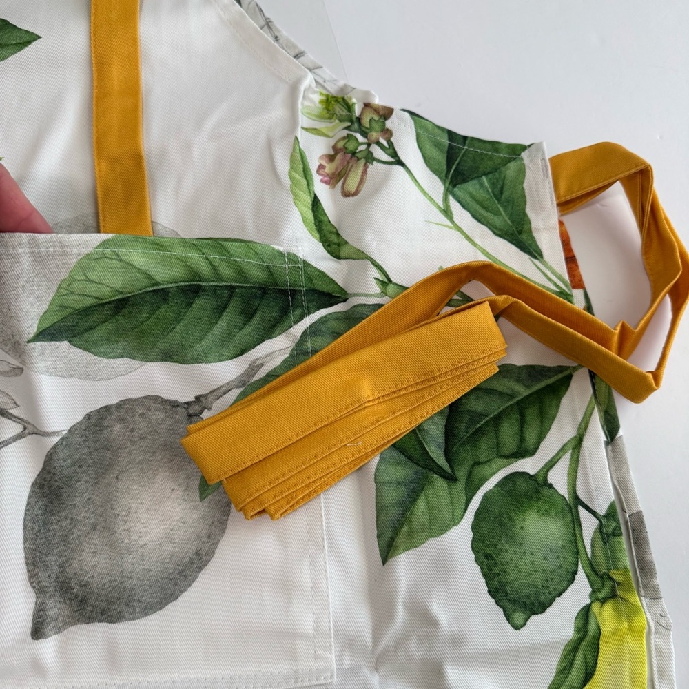 Williams Sonoma Citrus Apron NWT Cotton D-Ring Neck Pockets - Picture 11 of 14
